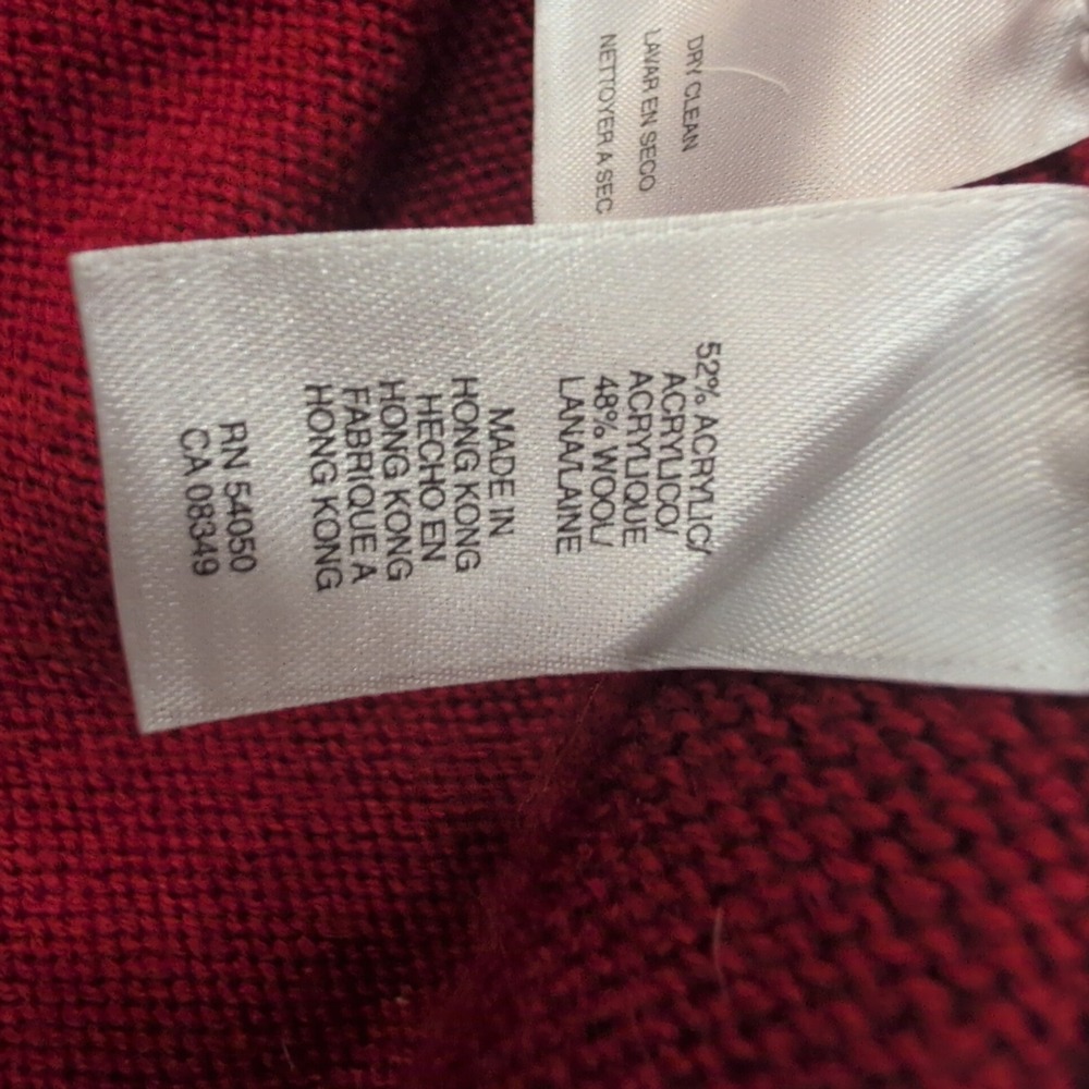 Nine West‎ Woman Red Button Front Shawl Collar Cardigan Sweater 2X - Picture 3 of 4
